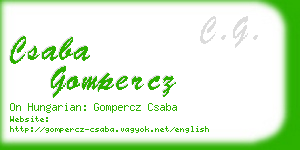 csaba gompercz business card